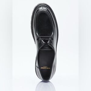 YSL Yves Saint Laurent Black Leather Pony hair Loafers Minimalist Design